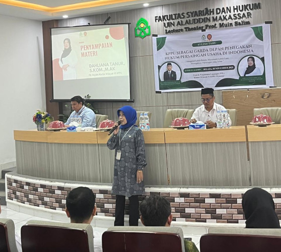 Kuliah Tamu, Fakultas Syariah dan Hukum UIN Alauddin Makassar Gandeng Kantor Wilayah VI KPPU Makassar